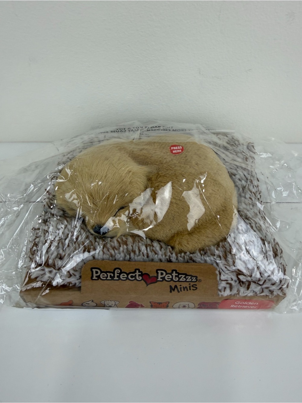 Perfect Petzzz Minis Golden Retriever Sleeping Puppy Plush Snoozing Sound New